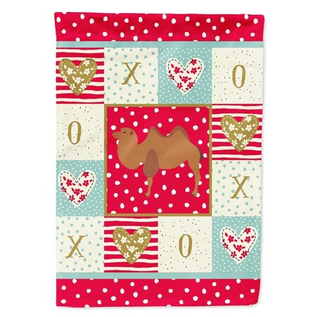 Carolines Treasures 28 x 0.01 x 40 in. Bactrian Camel Love Flag Canvas House Size CK5245CHF